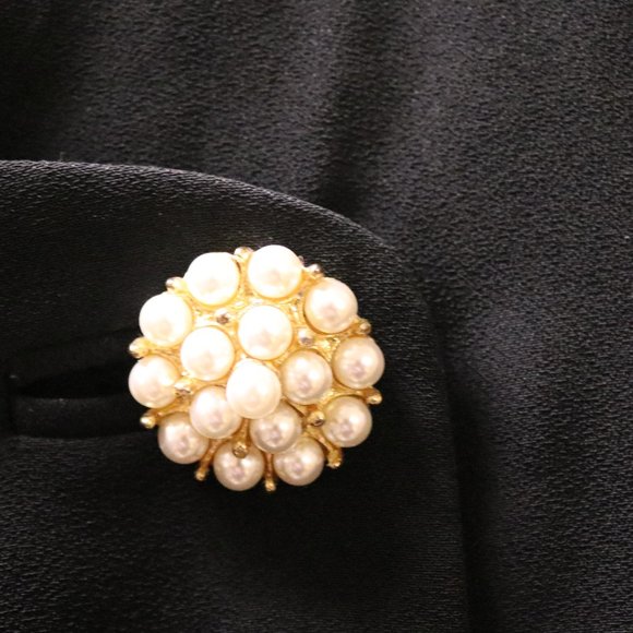 Elegant Gillian Black Pearl Suit #320 - Picture 2 of 6